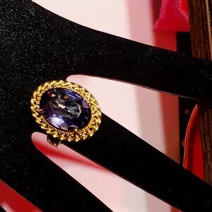 Gold over Sterling Basket Style Amethyst Ring